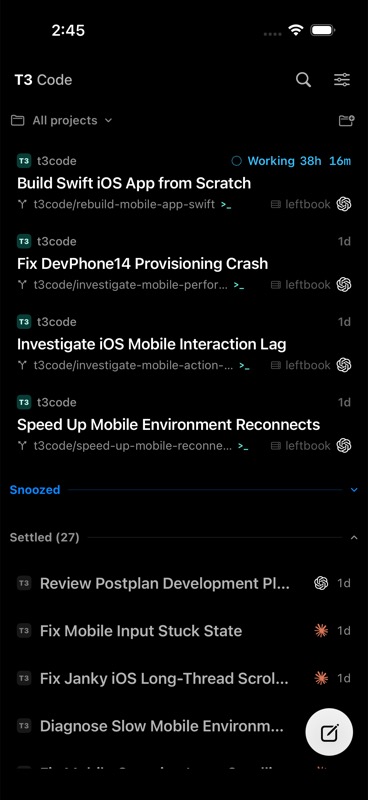 SwiftUI home with harness icons