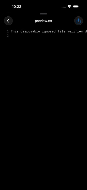 Short file starts at the top